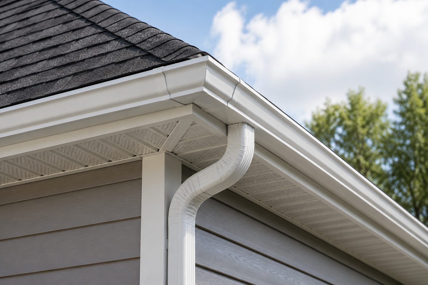 5-inch K-style seamless aluminum gutter and downspout